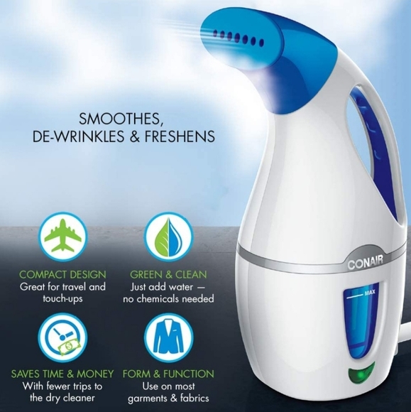 Conair Travel Fabric Steamer, Blue & White - Picture 3 of 6